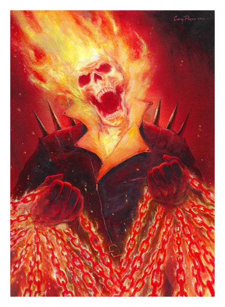Casey Parsons Original Art Ghost Rider Marvel Platinum Upper Deck Card Art