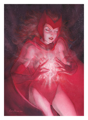 Casey Parsons Original Art Scarlet Witch Marvel Platinum Upper Deck Card Art + Box Cover Art