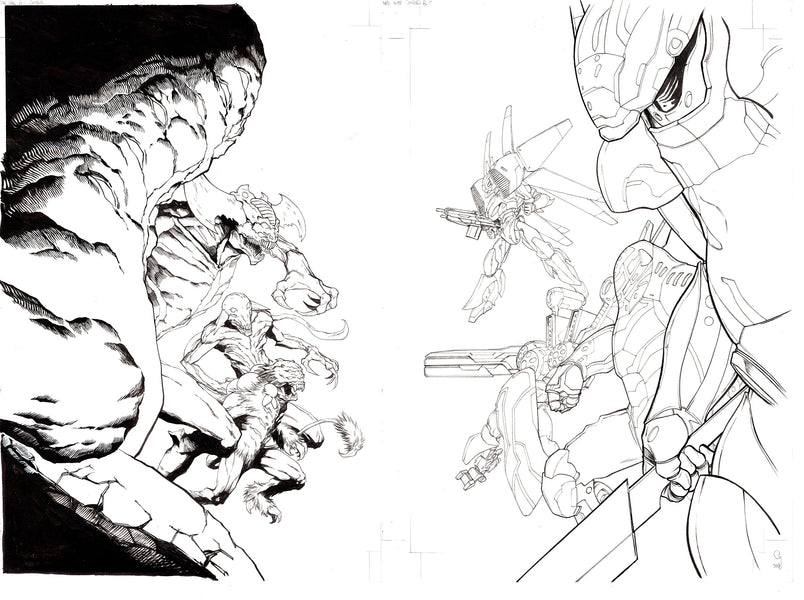 Guillaume Martinez Original Art We Live: Age of Palladions #1 Double Connecting Cover