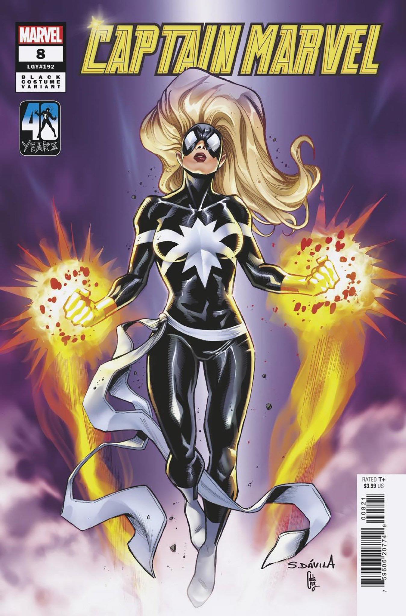 Sergio Davila Original Art Captain Marvel #8 Black Costume Cover