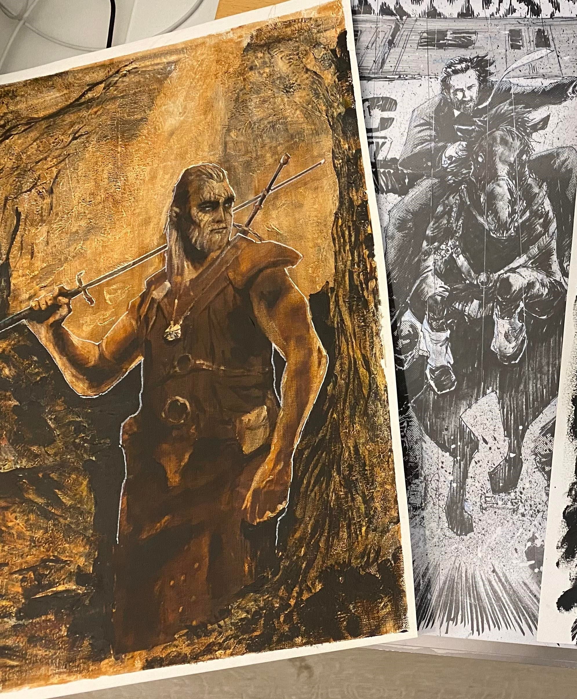 Seth Adams Original Art Witcher Mixed Media Illustration