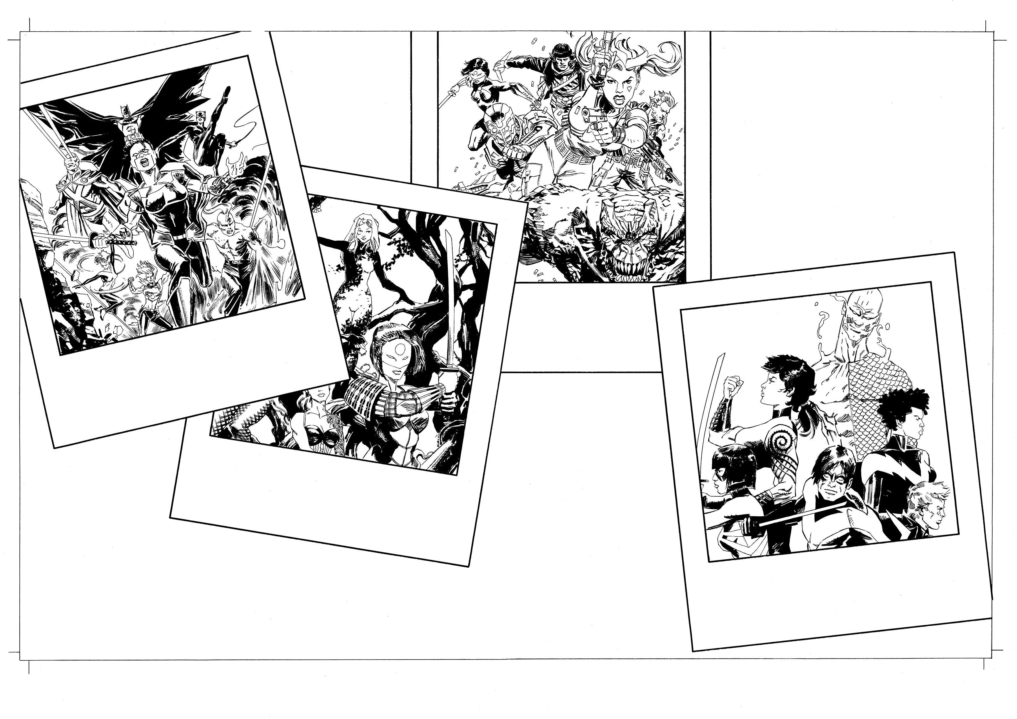 Andrea Cucchi Original Art Other History of DC #3 Page 44-45 Double Page Spread