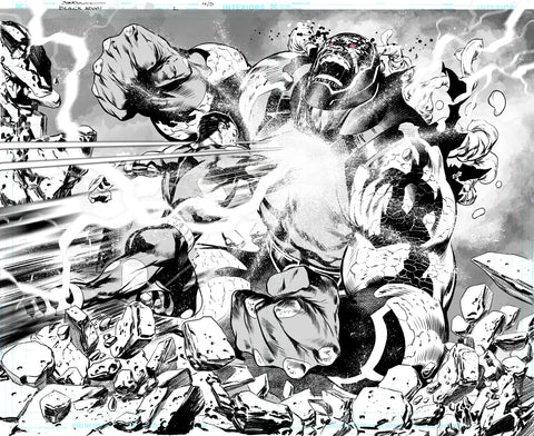 Rafa Sandoval Original Art Black Adam #1 Page 4-5 Double Page Spread