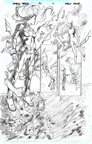 Sergio Davila Original Art Captain Marvel #34 Page 6