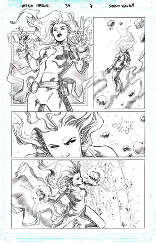 Sergio Davila Original Art Captain Marvel #34 Page 7