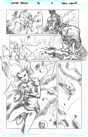 Sergio Davila Original Art Captain Marvel #34 Page 9