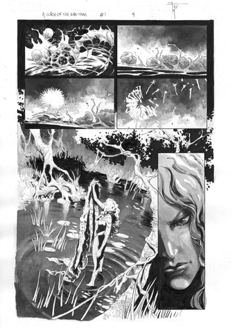 Francesco Mobili Original Art Avengers: Curse of the Man-Thing #1 Page 9