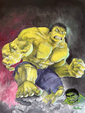 REMARQUED & SIGNED Casey Parsons Hulk #1 12x16" Limited Edition Fan Expo Denver & Chicago Exclusive Giclee