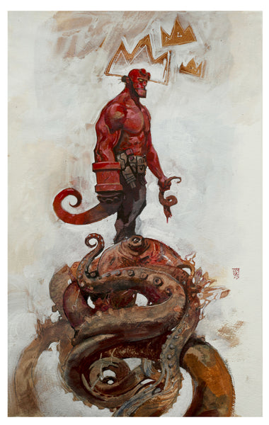 Alex Maleev Original Art Hellboy Oil Painting