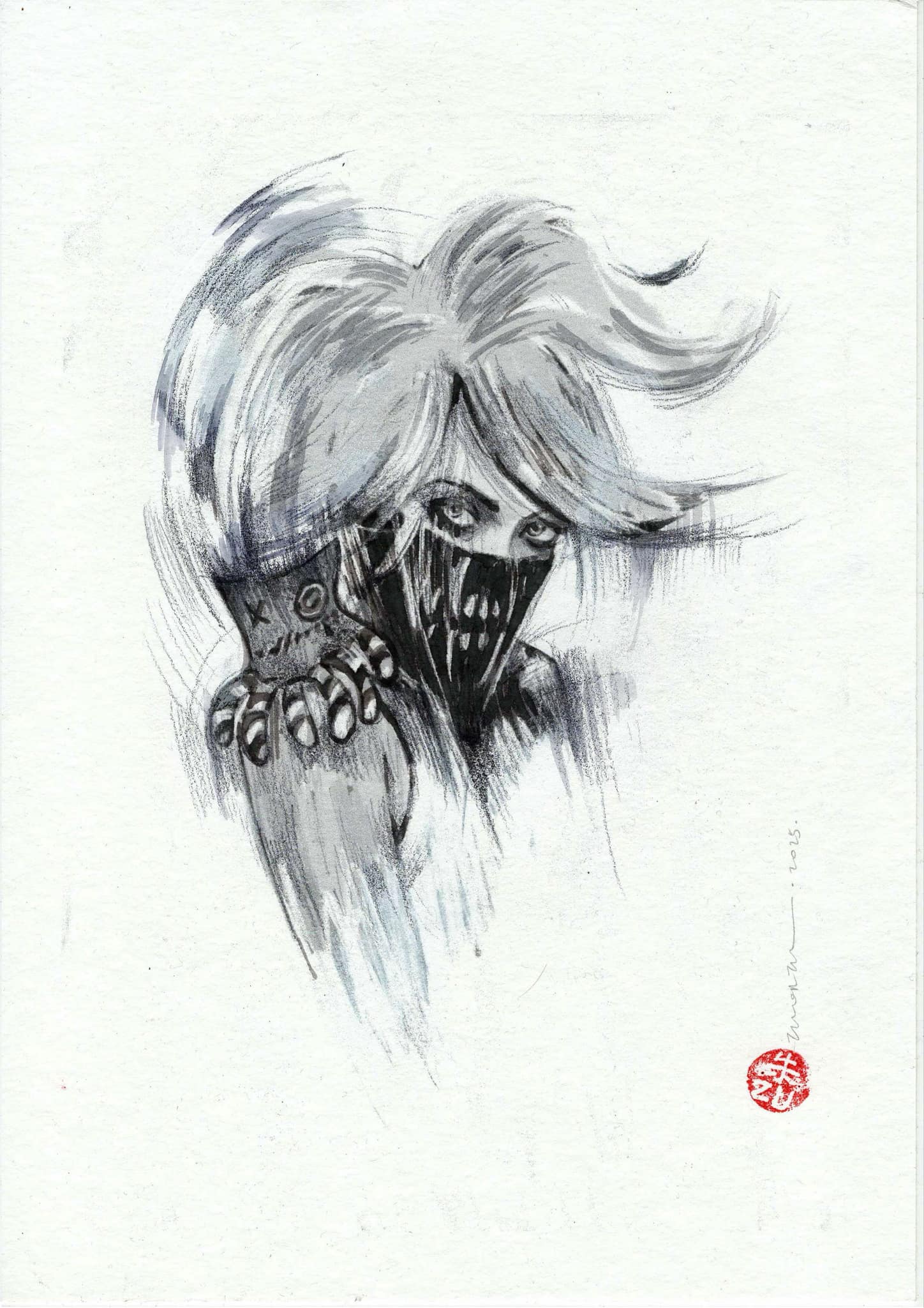 Zu Orzu Original Art Mixed Media Portraits Week 1: Erica Slaughter Something is Killing the Children