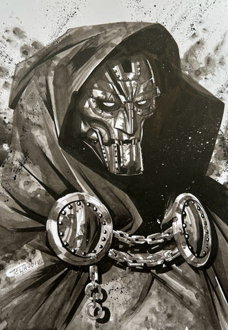 Claudiu Limbasan Original Art Doctor Doom A4 Illustration