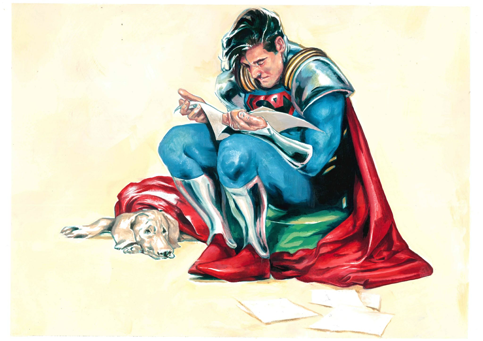 Pasquale Ferrara Original Art Superman #38 Cover (Cian Tormey inks, Pasquale Ferrara painting)