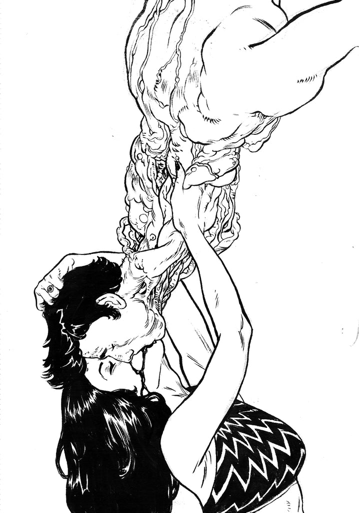 SOM Original Art Kiss Illustration Comic Art