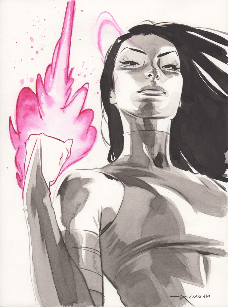 Ricardo Drumond Original Art Psylocke Illustration – Kirby's Comic Art