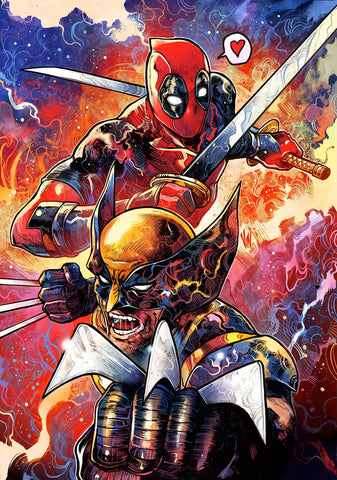 Deadpool and Wolverine Limited Edition Giclee by Vincenzo Riccardi