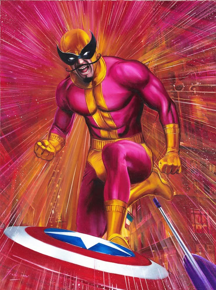 Fred Ian Original Art Batroc Marvel Unbound Upper Deck Trading Card Art Comic Art