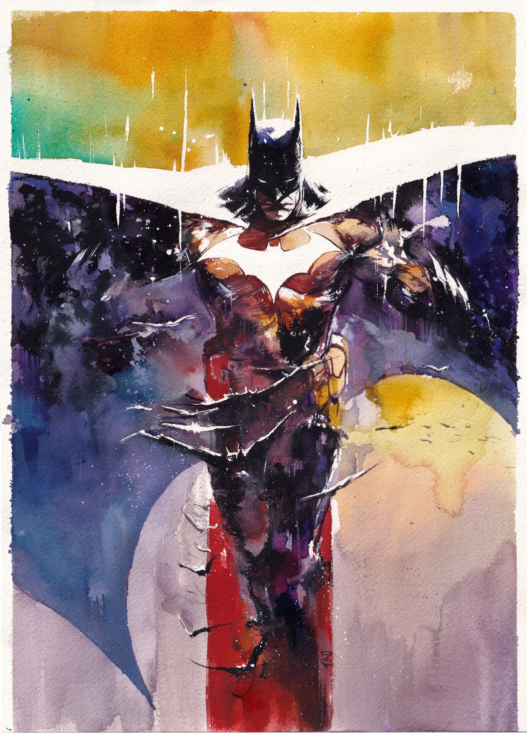 Ito Original Art Batman Illustration