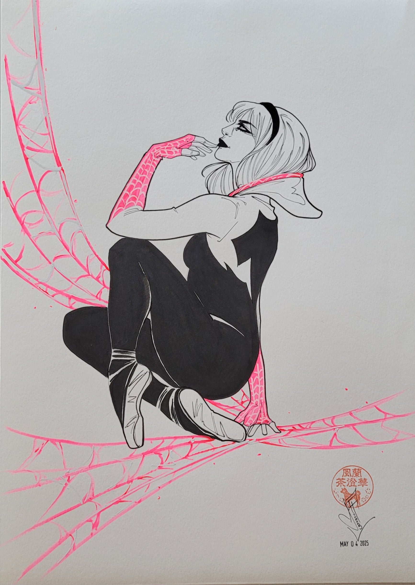 Francesca Fantini Original Art Spider-Gwen Mixed Media Illustration