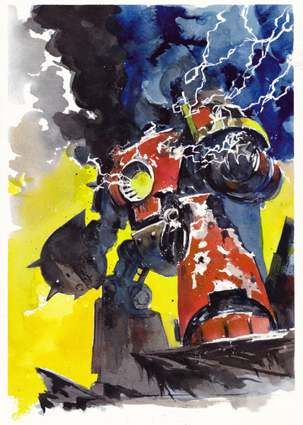 Ito Original Art War Hammer Dreadnought Illustration