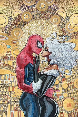 David Mack Original Art 'The Kiss' Spider-Man & Black Cat