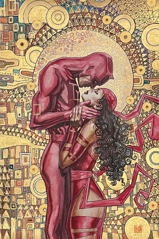 David Mack 'The Kiss' Daredevil & Elektra 12x18" Limited Edition Giclee