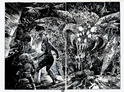 Vincenzo Riccardi Original Art Star Wars: Tales From The Death Star Pages 13-14 Double Page Spread