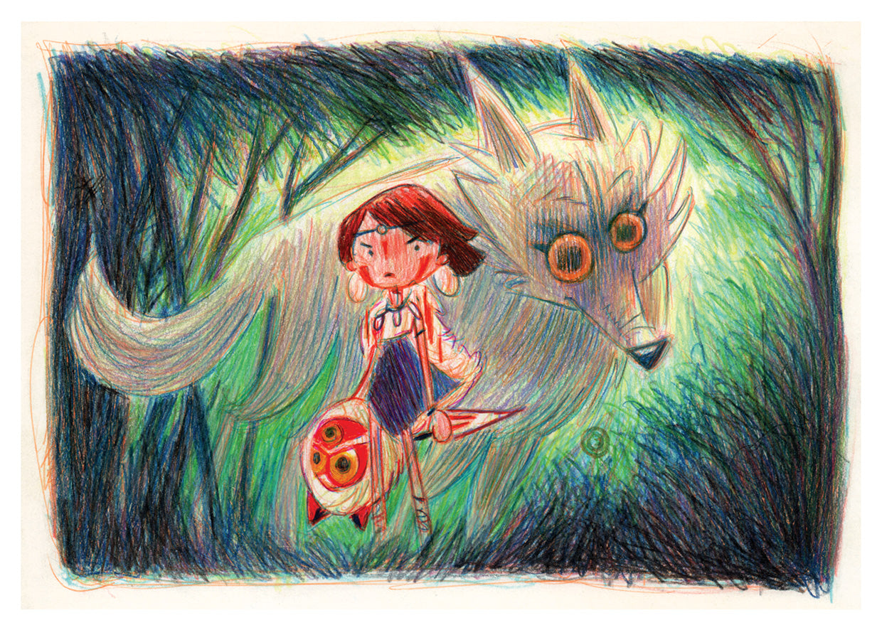 Eduardo Vieira Original Art Studio Ghibli Princess Mononoke Illustration