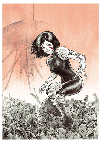 Emilio Laiso Original Art Alita Illustration – Kirby's Comic Art