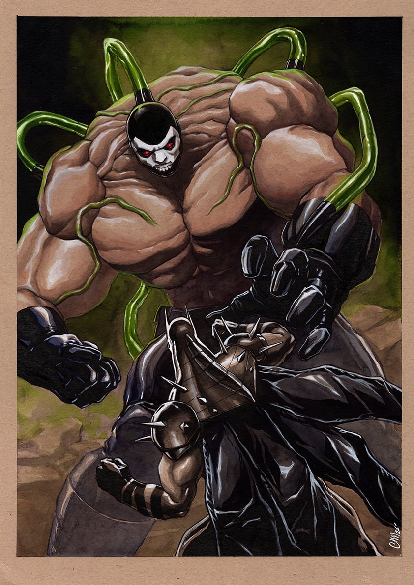 Guillaume Martinez Original Art Absolute Batman and Bane Illustration