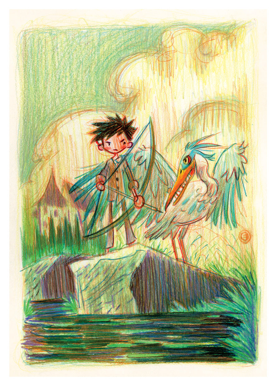 Eduardo Vieira Original Art Studio Ghibli Boy and the Heron Illustration