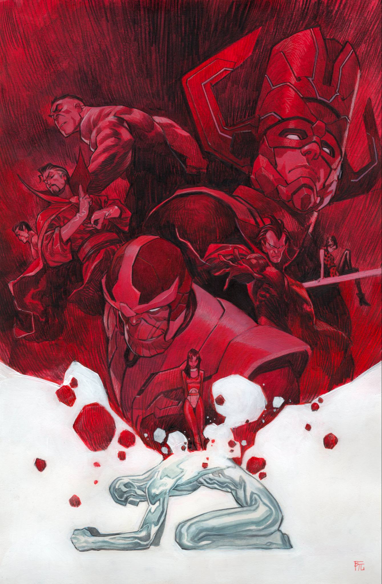 Dike Ruan Original Art Death of the Silver Surfer #4 Cover