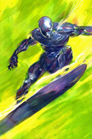 Viktor Farro Original Art Silver Surfer Mixed Media Illustration