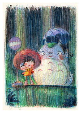 Eduardo Vieira Original Art Studio Ghibli Totoro Illustration