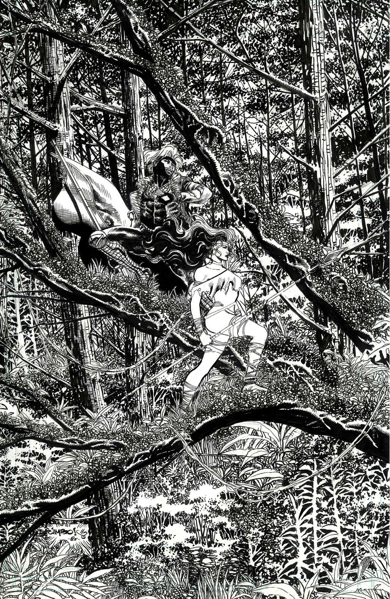 Jimbo Salgado Original Art Gambit & Rogue Illustration