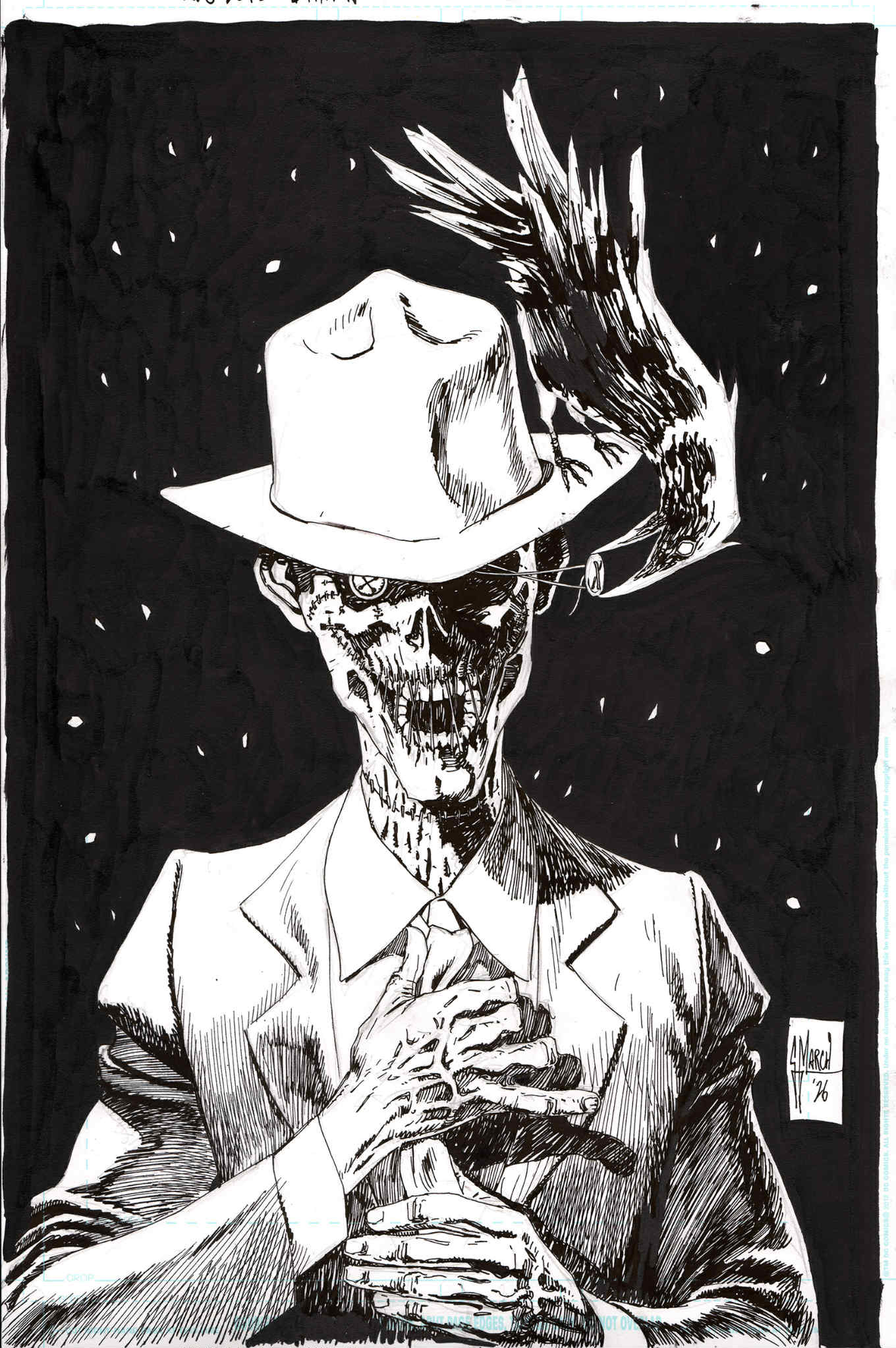 Guillem March Original Art Absolute Batman #19 Absolute Scarecrow Cover