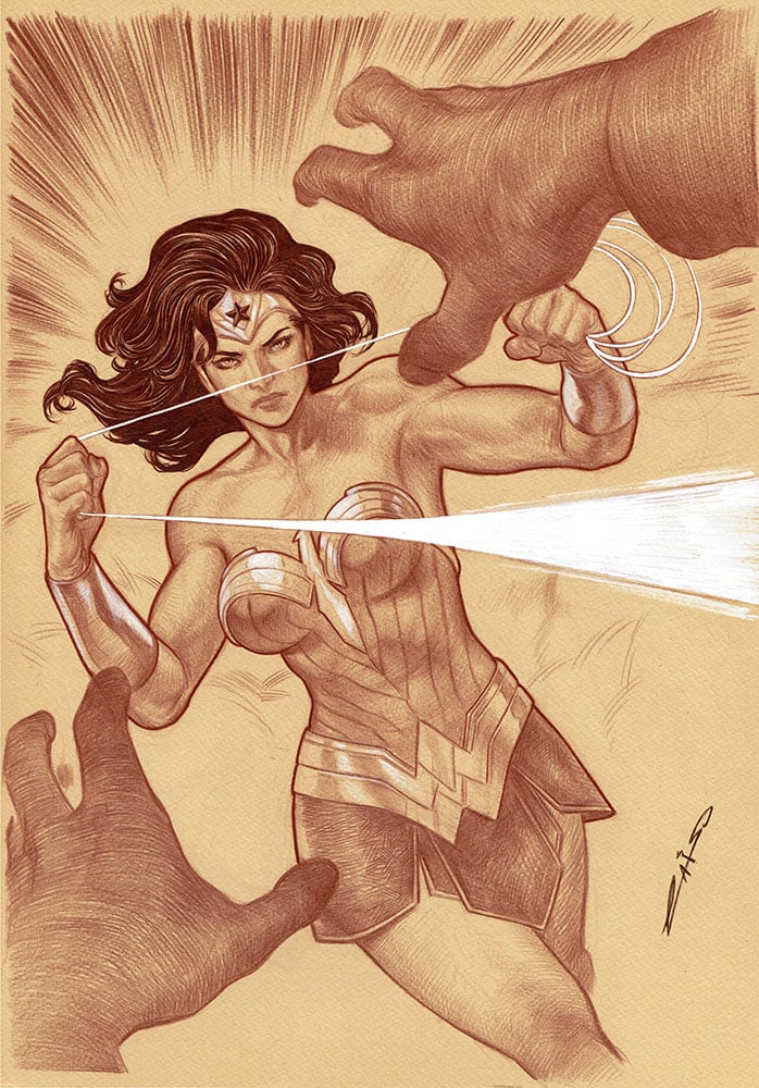Emilio Laiso Original Art Wonder Woman Illustration
