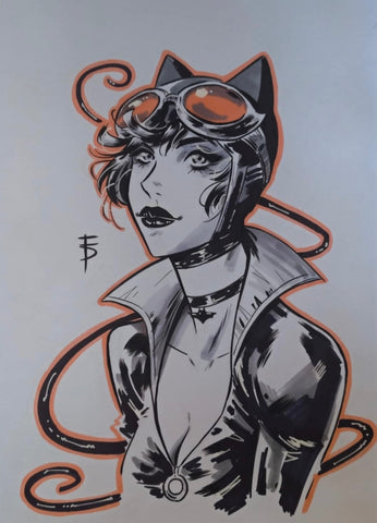 Federico Sabbatini Original Art Catwoman Illustration