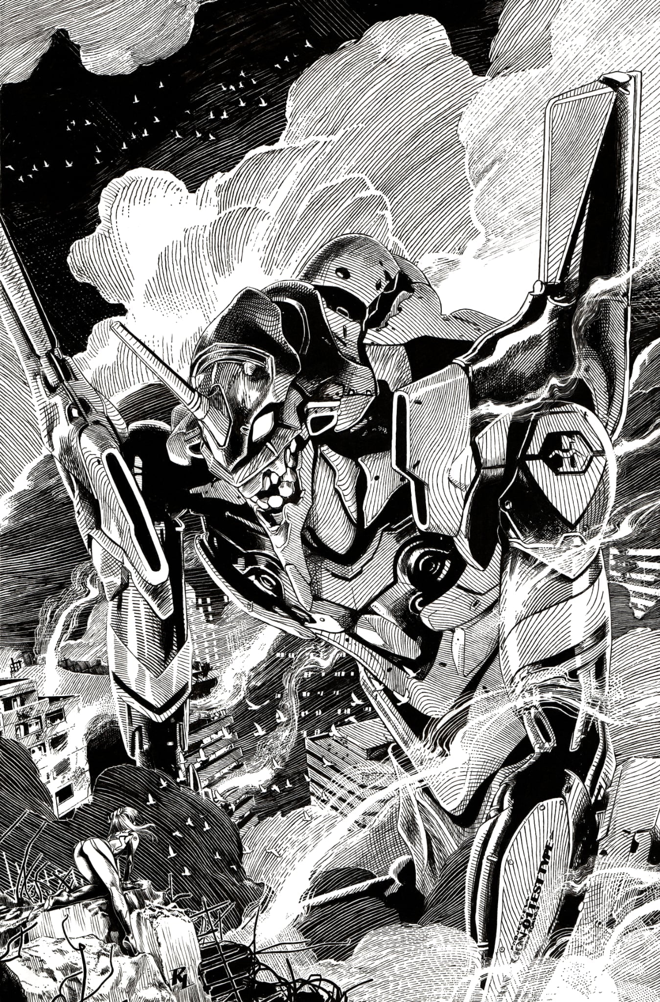 Riccardo Latina Original Art Evangelion Illustration