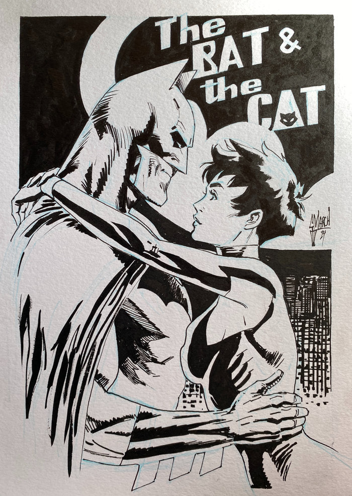 Guillem March Original Art Batman & Catwoman Illustration 2