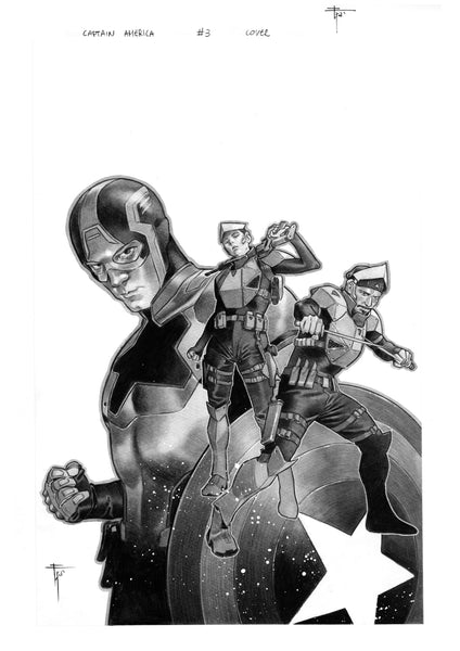 Francesco Mobili Original Art Captain America #3 Cover (featuring Metalstorm and Chill, members of the new 'Howling Commandos')