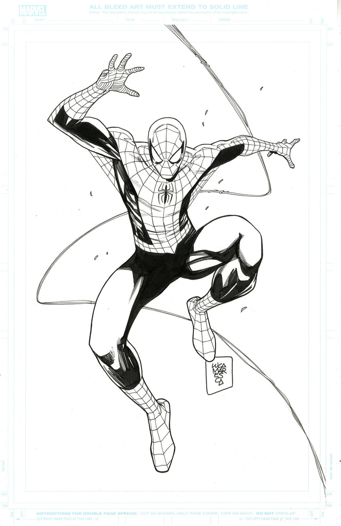 Luca Maresca Original Art Spider-Man Ink Illustration Comic Art