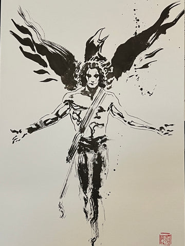 David Mack Original Art The Crow, in Memory of Brandon Lee Tribute 9 2025