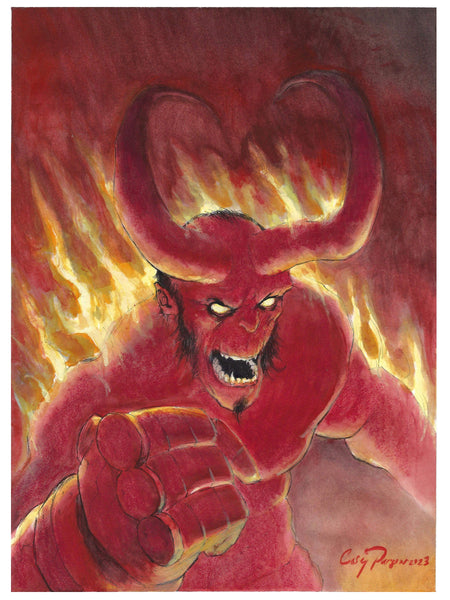 Casey Parsons Original Art (Sketch a Day Advent Collection - December 05) Hellboy Illustration