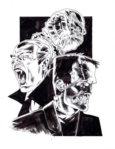 Michael Walsh Original Art Frankenstein #1 Ashcan Cover