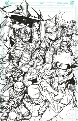 Hendry Prasetya Original Art TMNT X Naruto #4 Cover