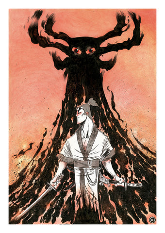 Eduardo Vieira Original Art Samurai Jack Cartoon Tribute Poster