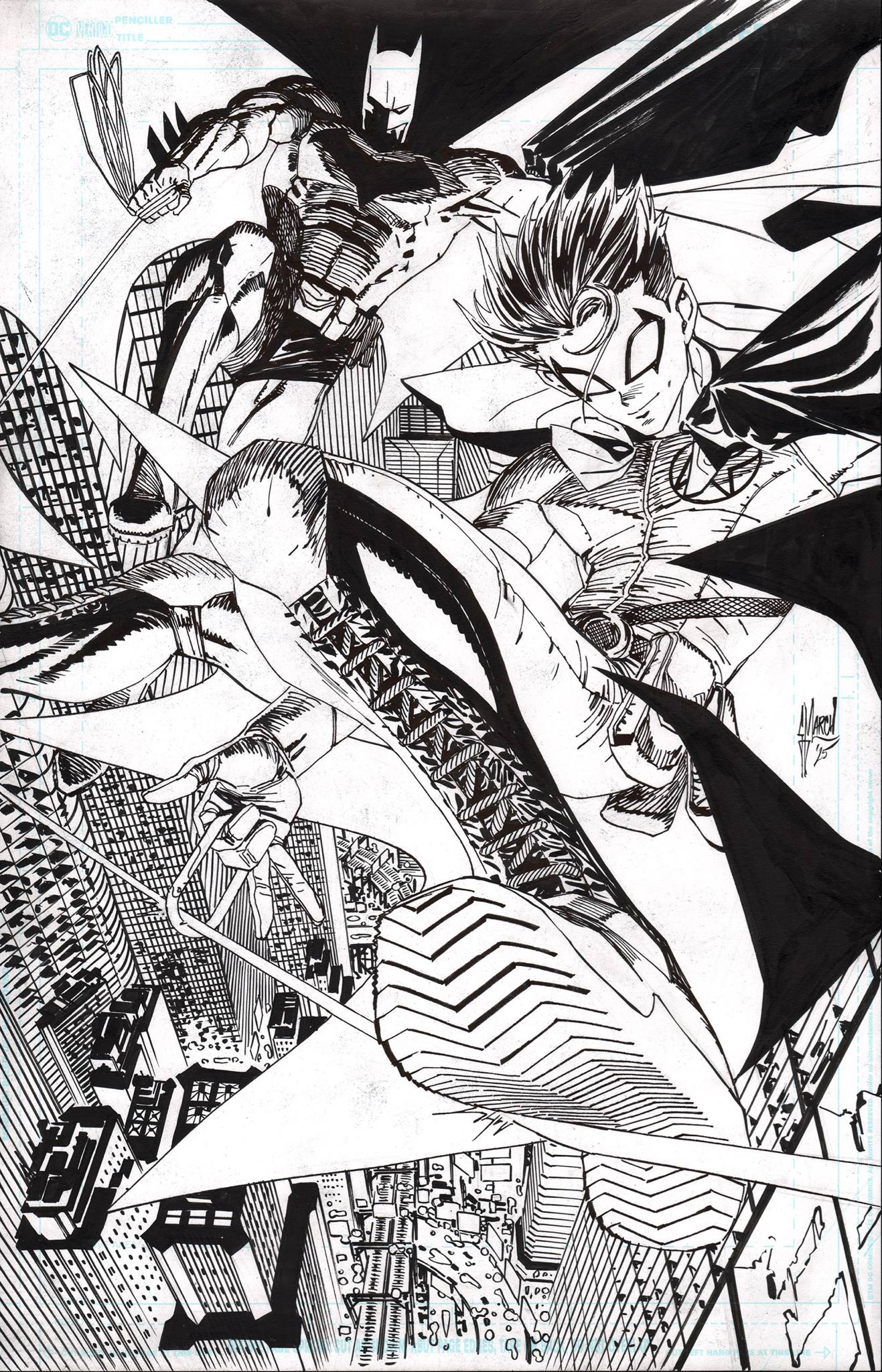 Guillem March Original Art Batman and Robin #25 Cover