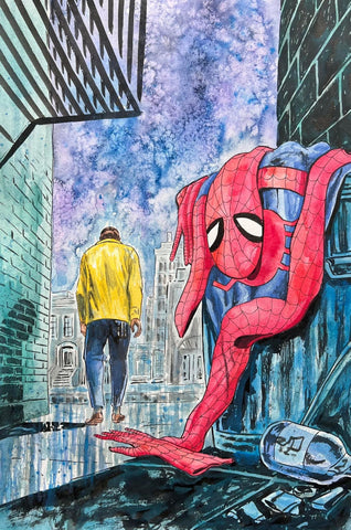David Mack Original Art Spider-Verse Spider-Man Tribute Illustration