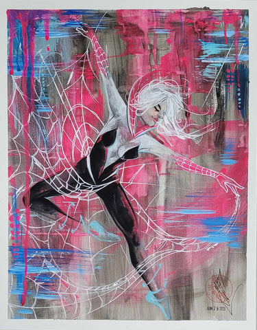 Francesca Fantini Original Art Spider-Verse Dancing Spider-Gwen Illustration