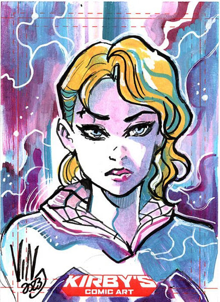 Vincenzo Riccardi Original Art Spider-Verse Spider-Gwen Sketch Card
